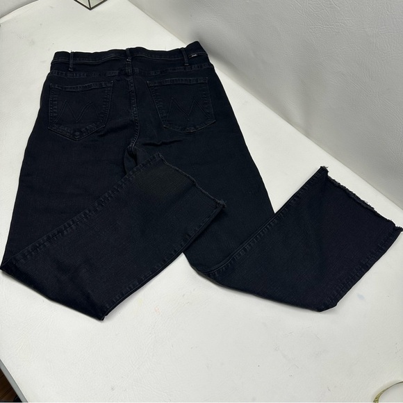 Mother the hustler ankle fray Women's Black Flare Jeans size 31 - Picture 4 of 11
